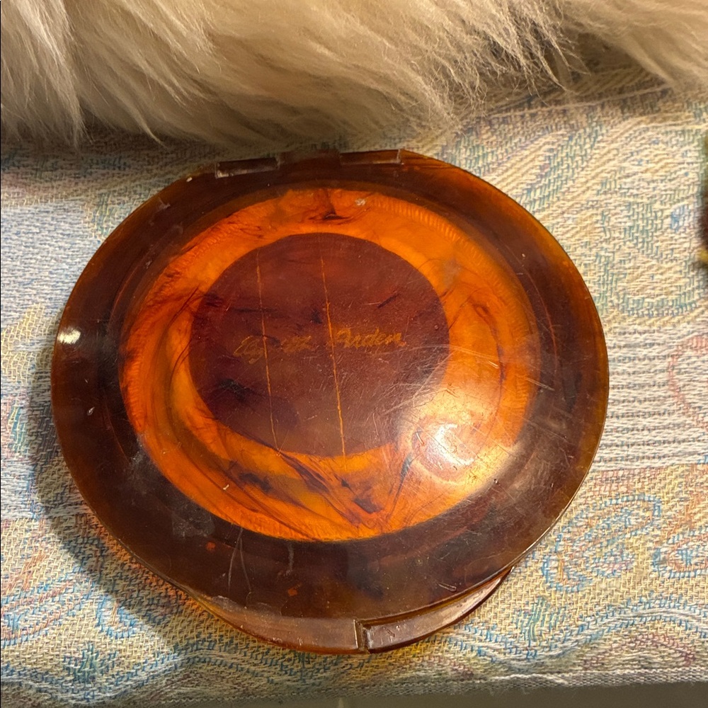 Vintage  Amber Compact